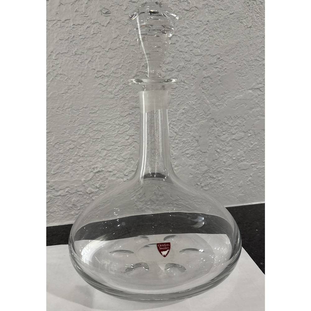 Orrefors Of Sweden Ships Decanter NL 4200- 73 Engraved Designed By Nils Landberg